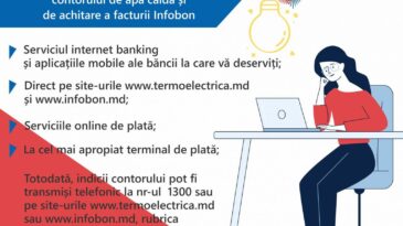 Metode alternative de plată a facturii și de transmitere a indicilor contorului de la distanță
