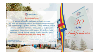 Mesajul Directorului General, cu ocazia aniversării a 30 ani de Independență a Republicii Moldova