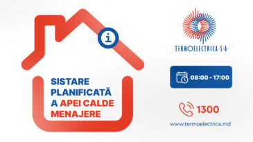 Sistări programate de apă caldă menajeră în luna iunie pe unele adrese din capitală