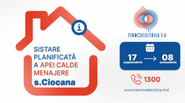 Sistare programată de apă caldă menajeră pentru unii consumatori din sectorul Ciocana