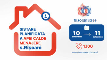 Sistare programată de apă caldă menajeră pentru unii consumatori din sectorul Rîșcani