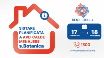 Sistare programată de apă caldă menajeră pentru unii consumatori din sectorul Botanica