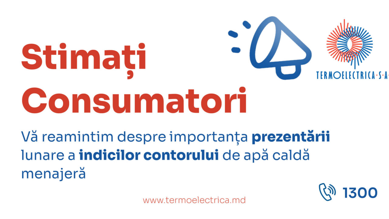  În atenția locatarilor blocurilor locative care consumă apă caldă menajeră