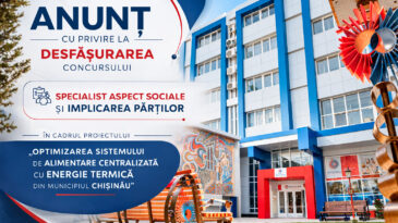 Anunț cu privire la recrutarea și selectarea prin concurs a unui Specialist aspecte sociale și implicarea părților interesate – expert dedicat Unității de Implementare a Proiectului (UIP)