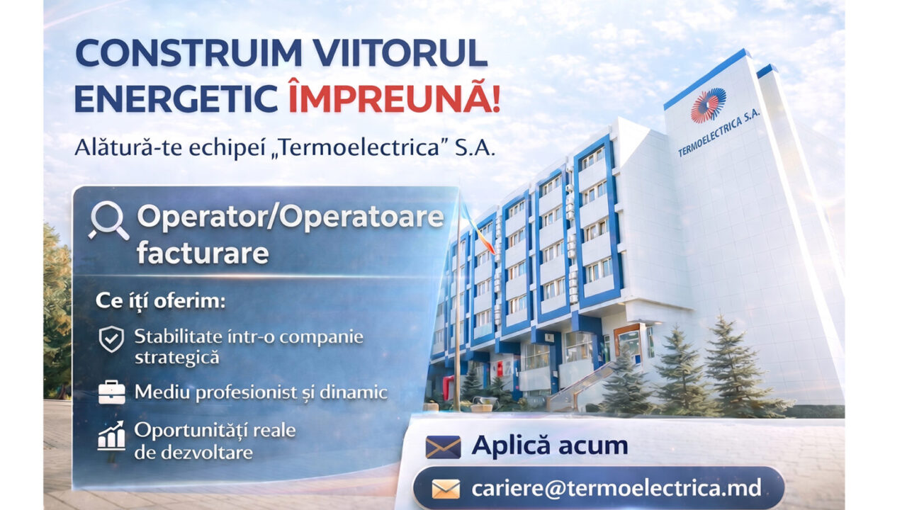  Anunț de angajare pentru funcția de Operator/Operatoare facturare